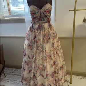 Alyce Paris Elegant White Gown Strapless Corset Top